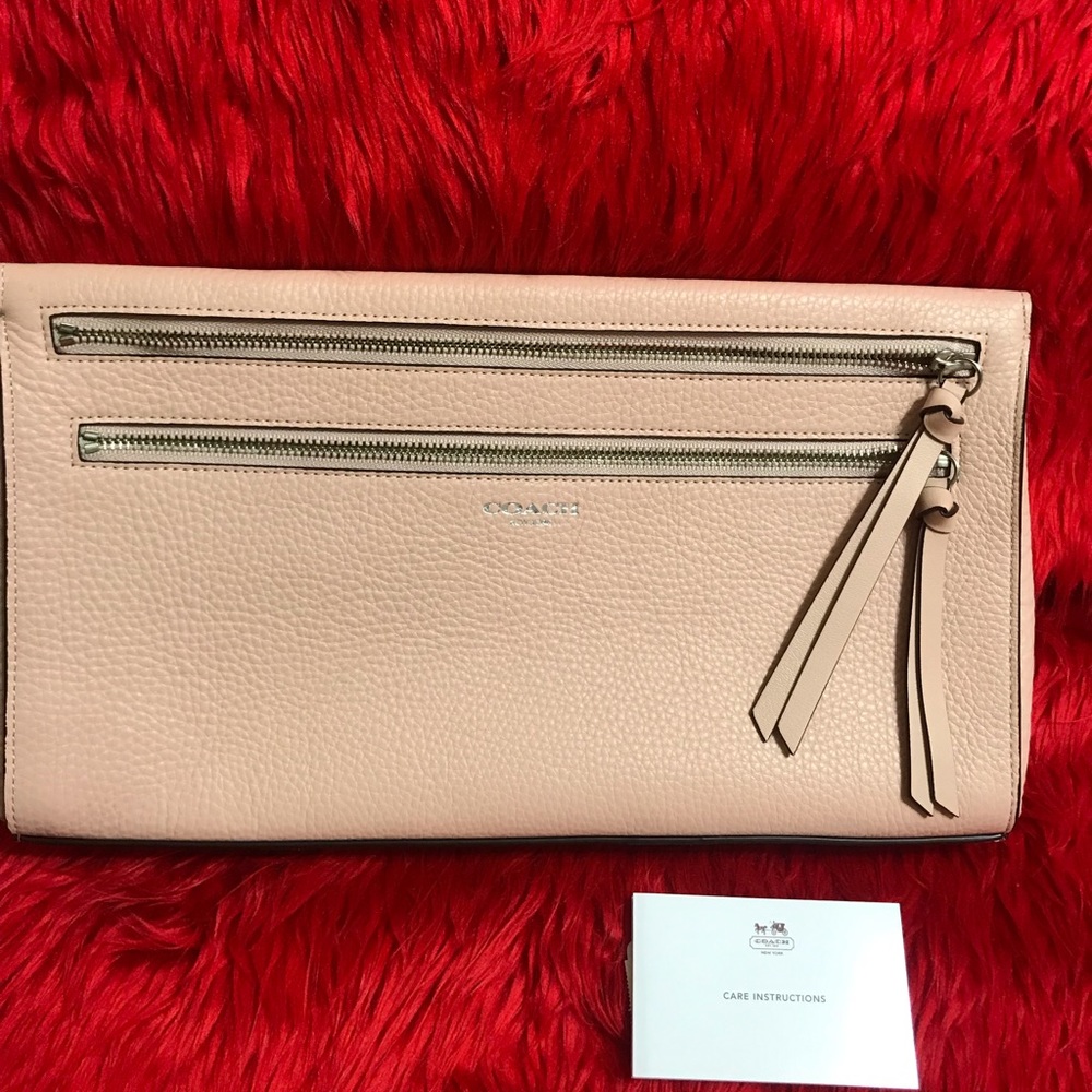 Coach Creme Pink Large Clutch